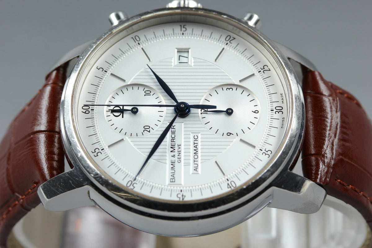 BAUME＆MERCIER Classima 65560 Automatic Chronograph White Men's Watch 42mm JAPAN