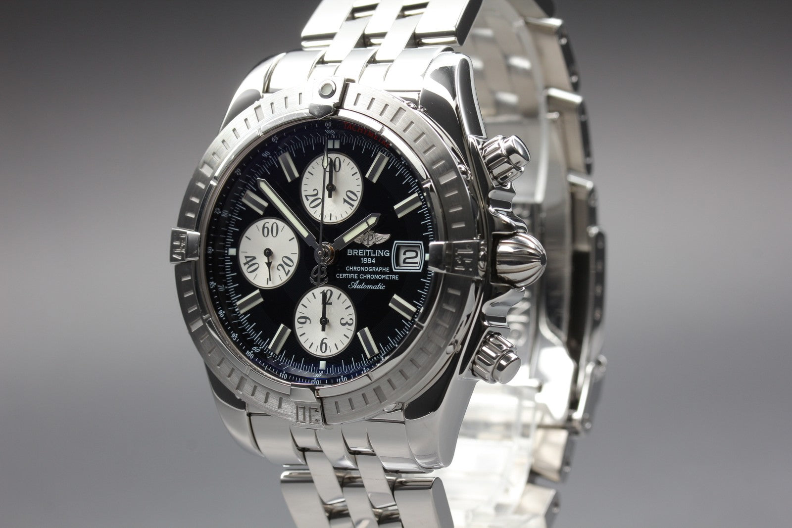 BREITLING Chronomat Evolution A13356 Chronograph Black AT 43mm Men's Watch [Box]