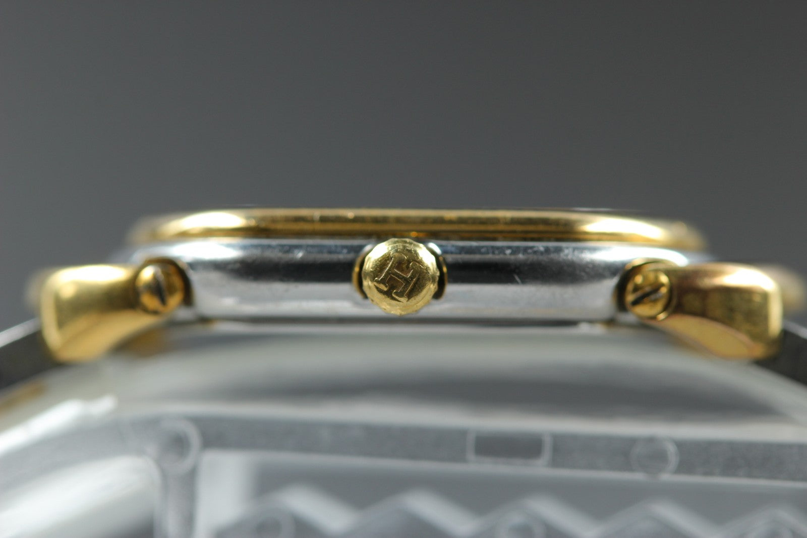 New Batt HERMES Rally Quartz Gold Dial Women's Watch 20mm From JAPAN