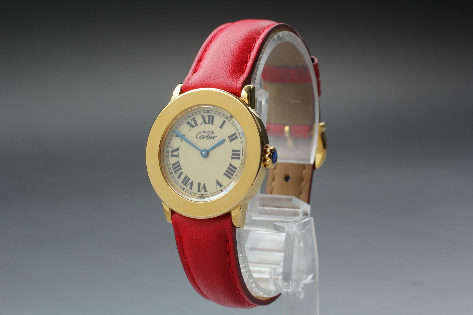 Vintage Cartier Must Ronde de Cartier 1801 Red 27mm Women's Quartz Watch [Box]