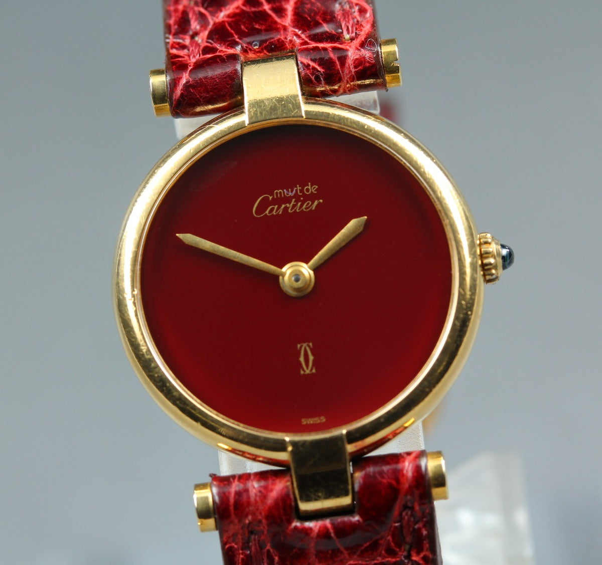 Cartier Must de Cartier Vendome 24mm Red Gold Women's Qz Watch Vintage [Pouch]