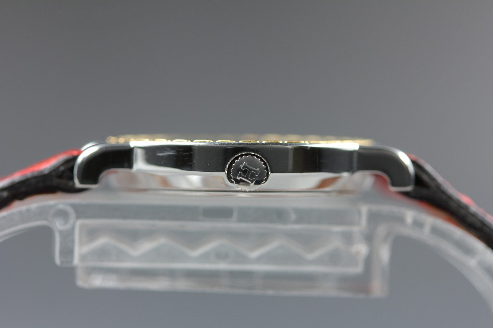 Vintage HERMES Sellier White Dial Red "T" 24mm Woman's Quartz Watch