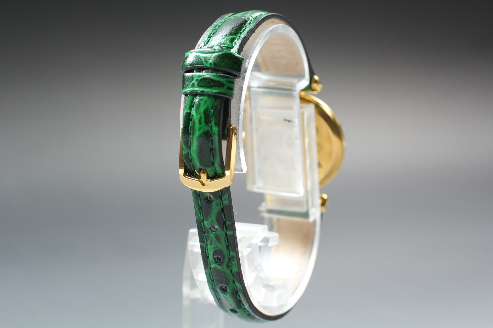 Vintage Cartier Must Colisee Vermeil 590002 Green Gold Women's Qz Watch [Box]