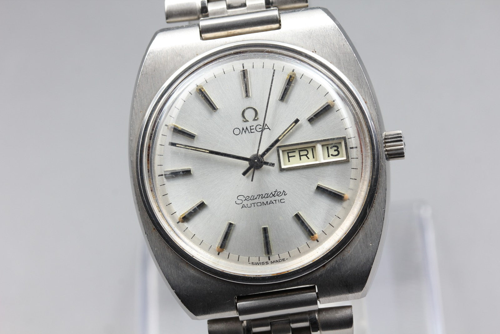 [Exc+5] Vintage OMEGA Seamaster 166.0216 Automatic Silver Men's Watch 35mm JAPAN