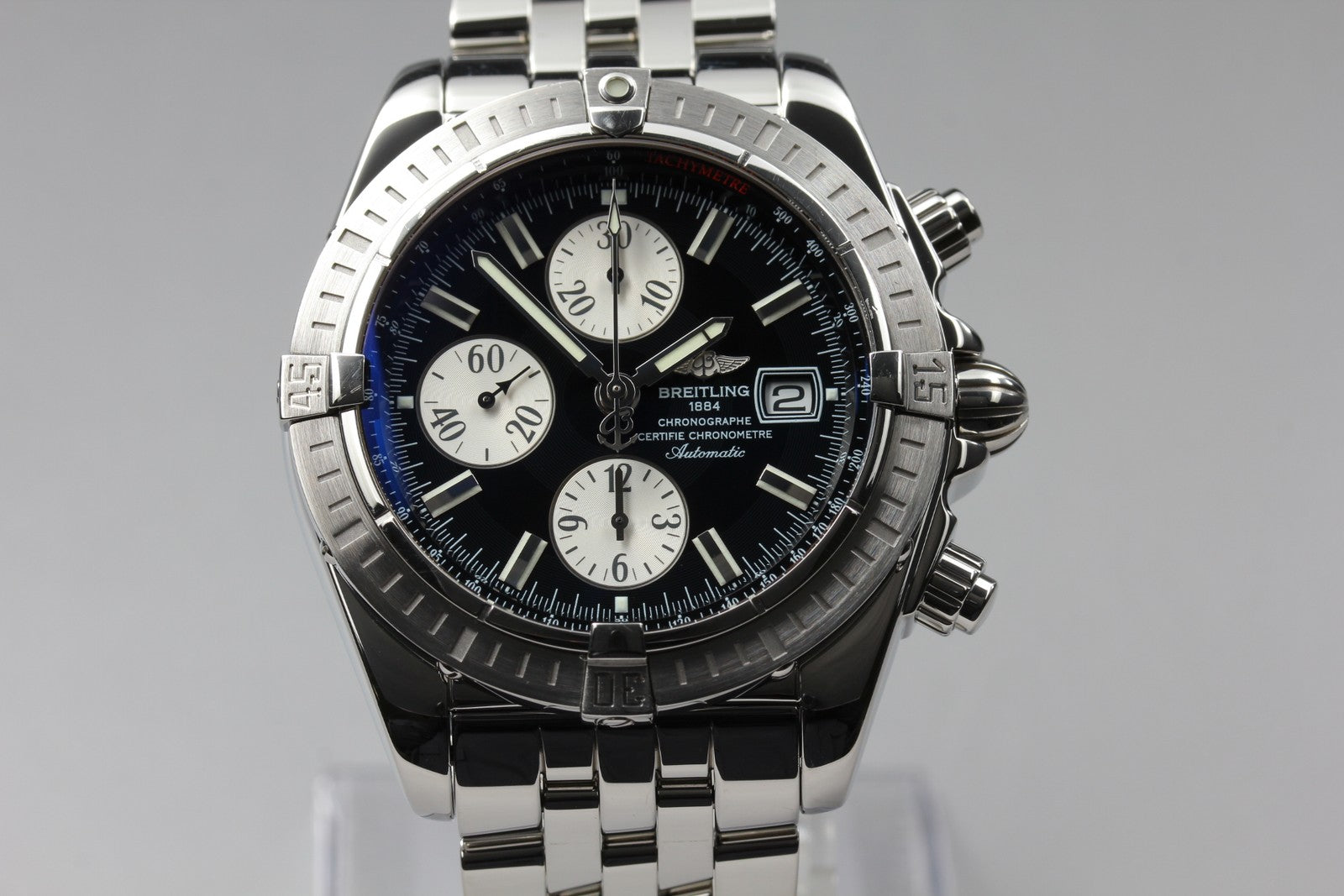 BREITLING Chronomat Evolution A13356 Chronograph Black AT 43mm Men's Watch [Box]