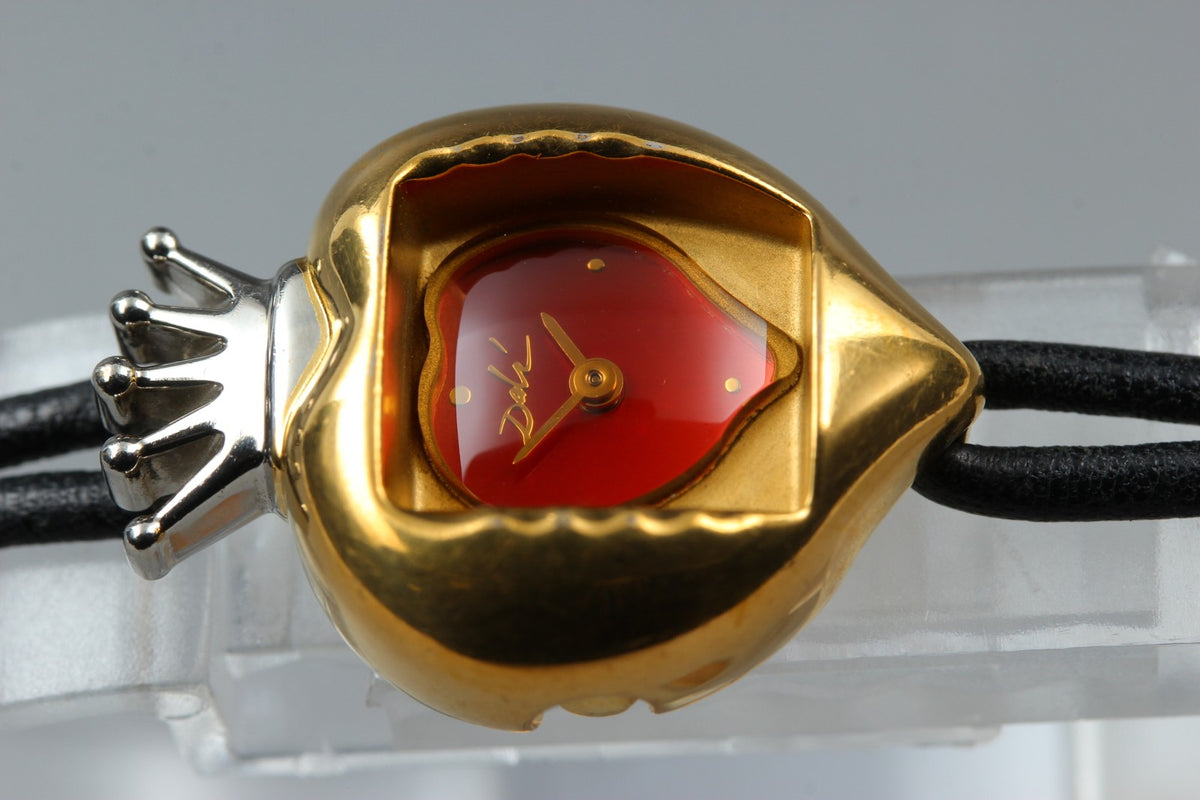 Salvador Dali Royal Heart 19mm Gold Red Dial Women's Quartz Watch JAPAN
