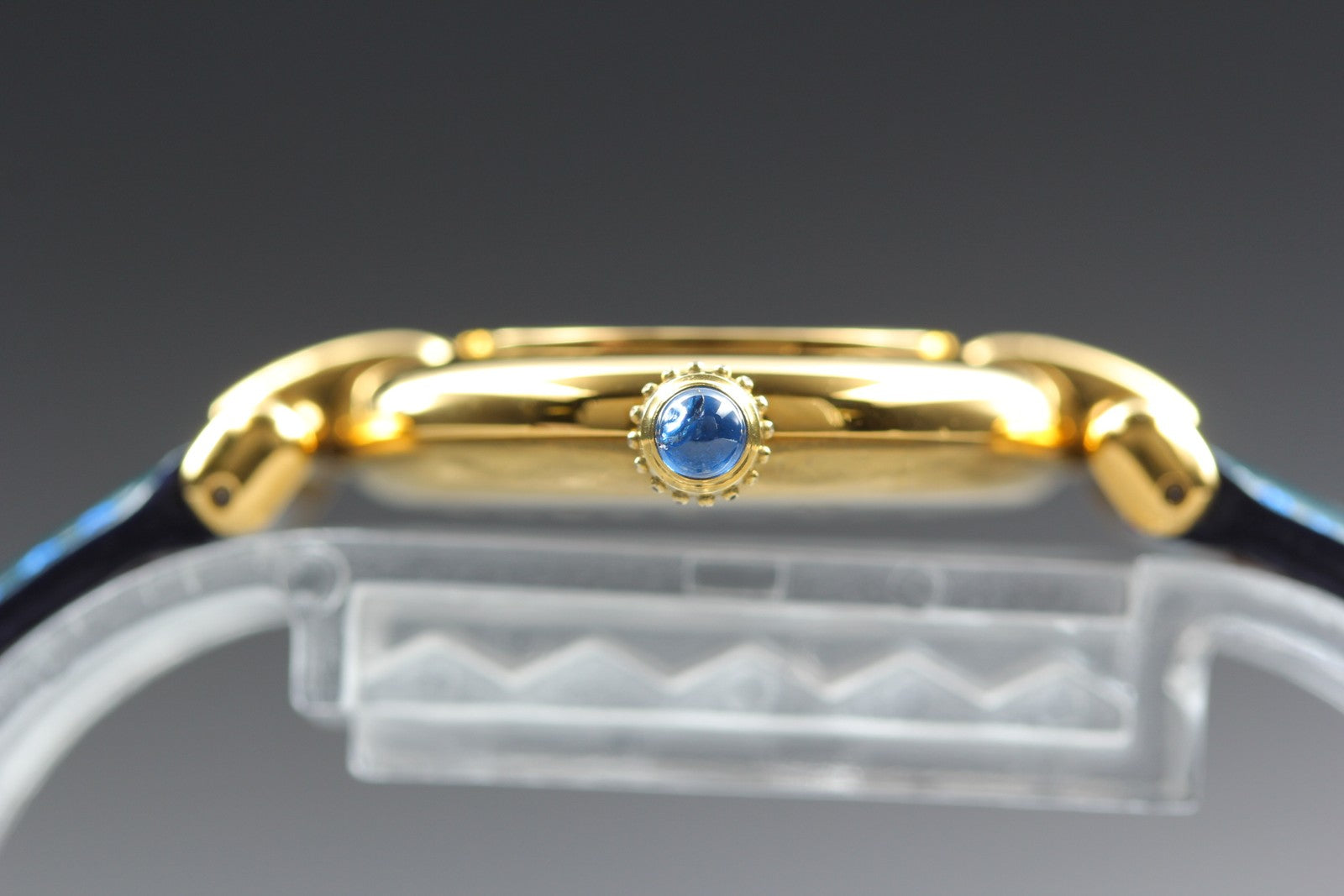 Vintage Cartier Must Colisee Vermeil 590002 Blue Gold Women's Quartz Watch