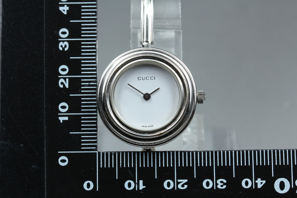 GUCCI Change Bezel 11/12.2L 12Color Quartz Silver Women's Watch 26mm JAPAN Box