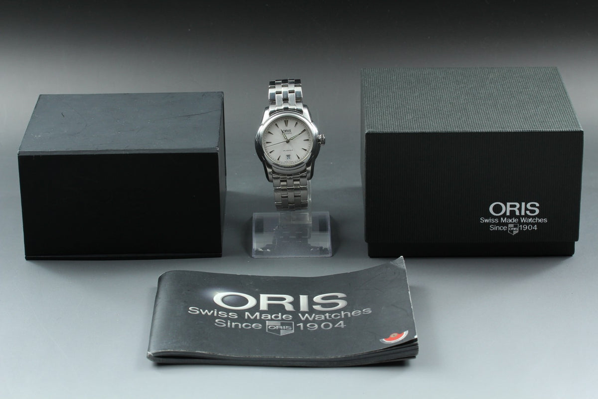 ORIS Artelier Chronometer Date 7544 Silver Automatic Men's Watch 40mm JAPAN Box