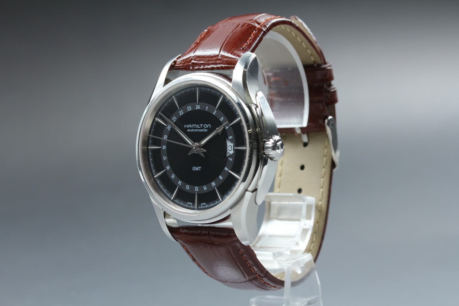 Hamilton Jazzmaster Traveler GMT Automatic Black Dial Men's Watch 42mm JAPAN