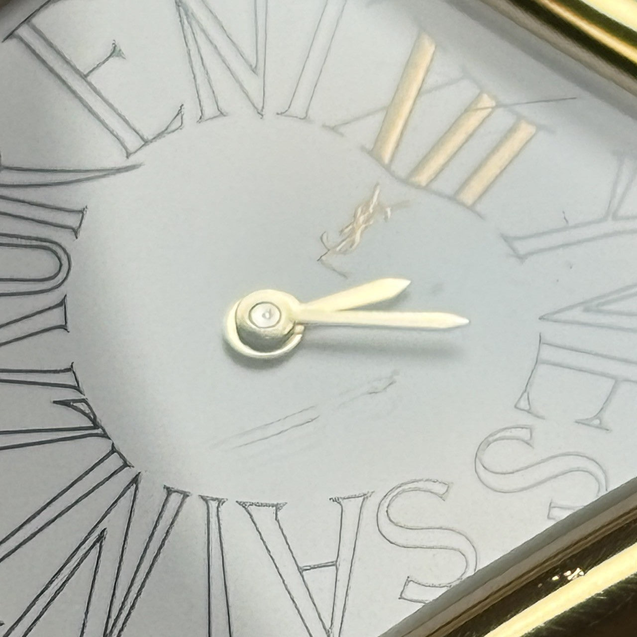 Overhauled [Exc+4] Yves Saint Laurent Heart Gold Red 30mm Women's Watch Quartz