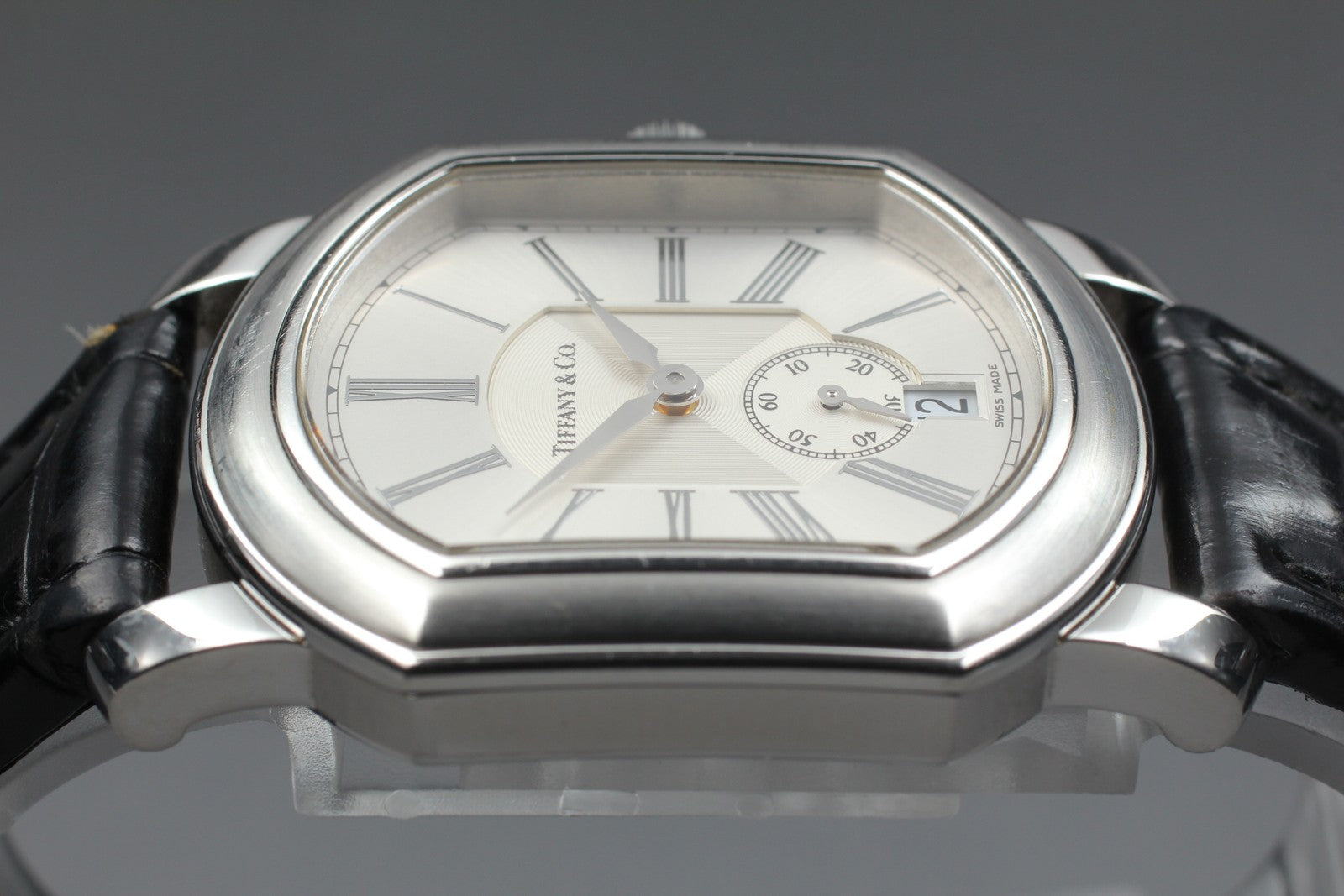 TIFFANY&Co. Mark coupe Silver Quartz Small Second Men's Watch 32mm JAPAN
