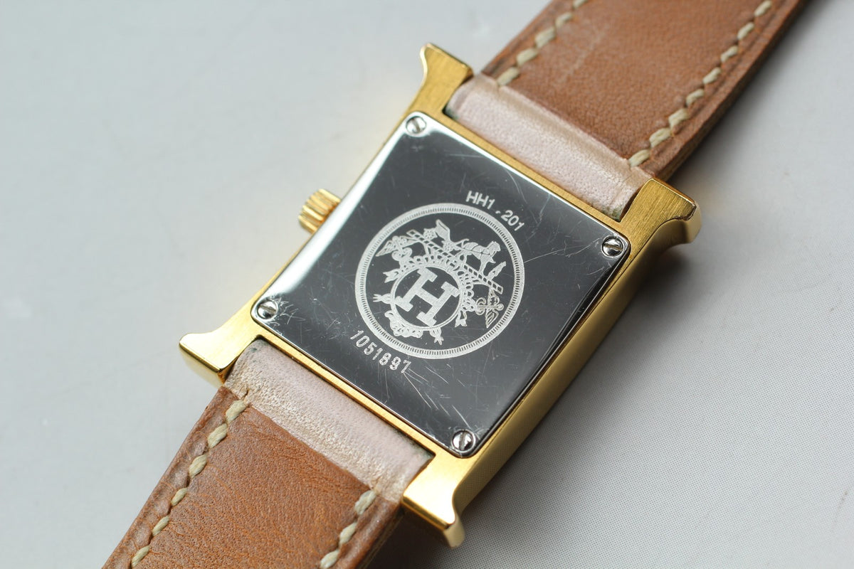 HERMES H Watch HH1.201 Quartz Red Dial Ladies Watch 21mm JP Box JAPAN