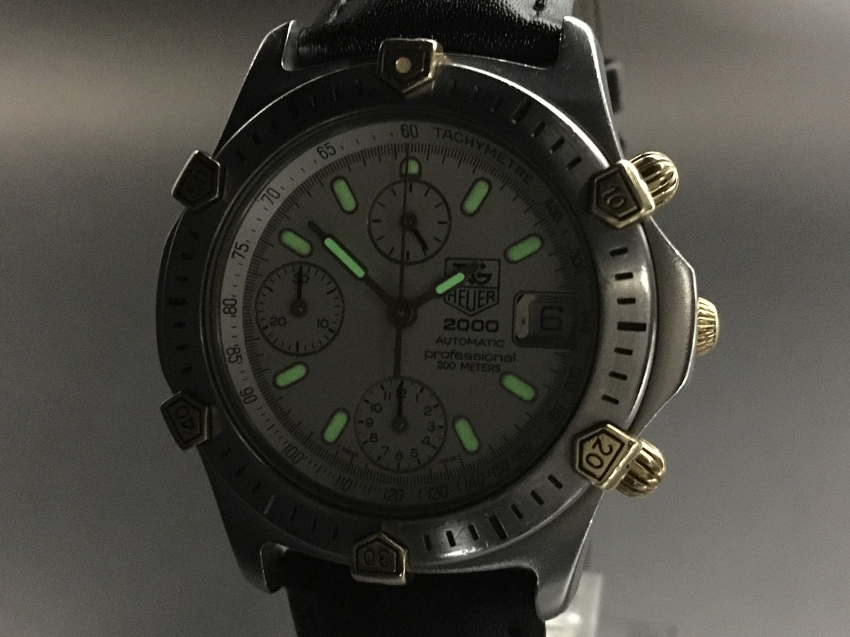 Vintage TAG HEUER 2000 165.806/1 Automatic Chronograph Men's Watch 40mm JAPAN