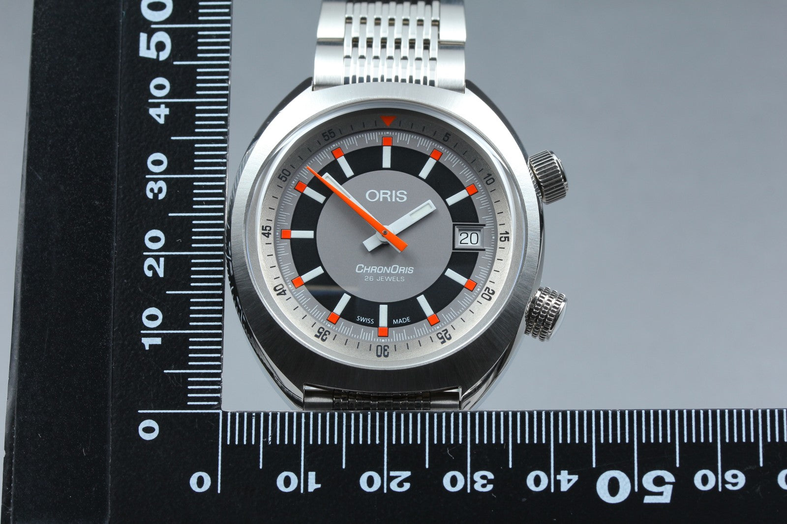 [Near MINT- Box] ORIS ChronOris Date 7737 Gray Dial 38mm Automatic Men's Watch