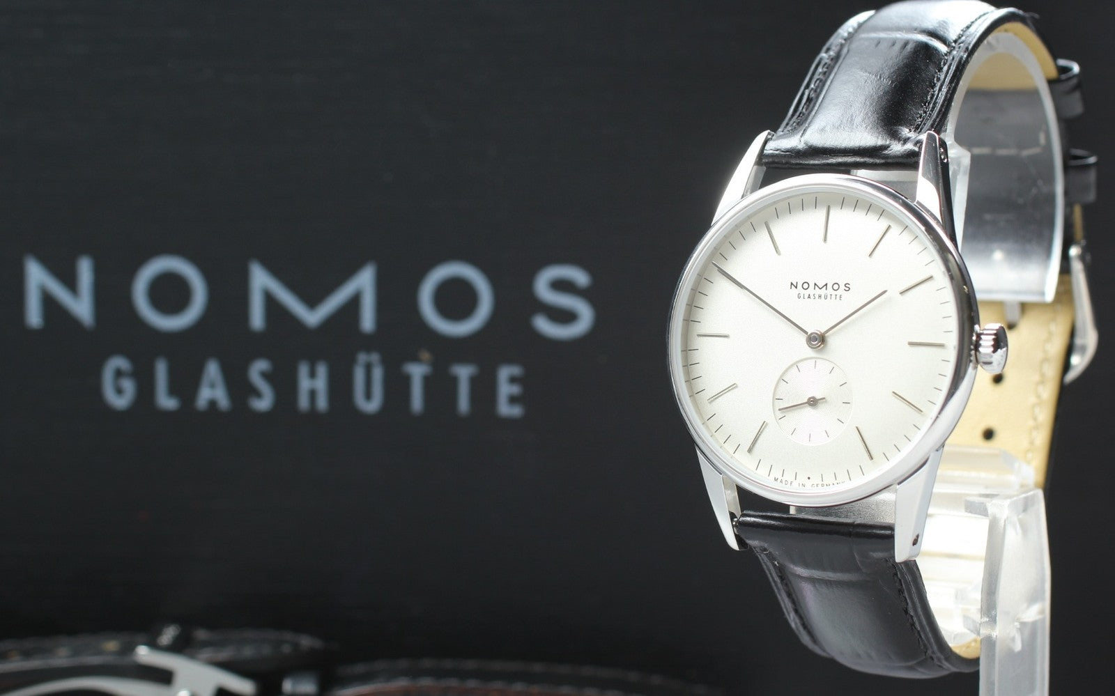 NOMOS Glashutte Orion 306 White Black Manual Winding Small Second Mens Watch Box