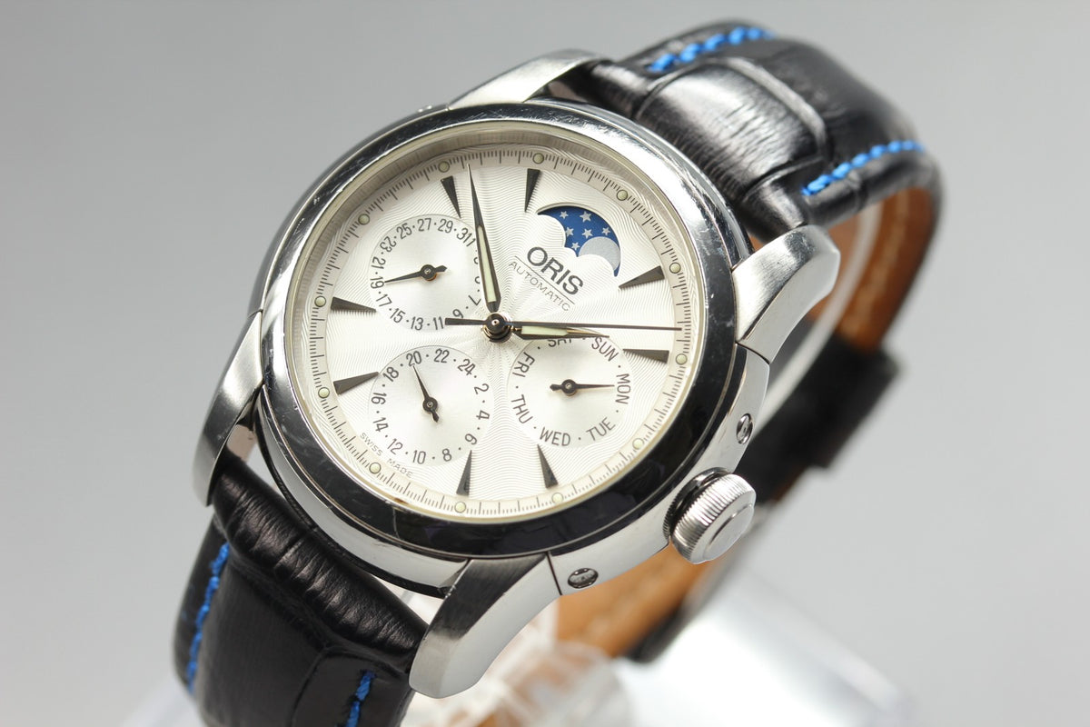 ORIS Artelier Complication 7554 Automatic Day/Date Silver Men's Watch 38mm JAPAN