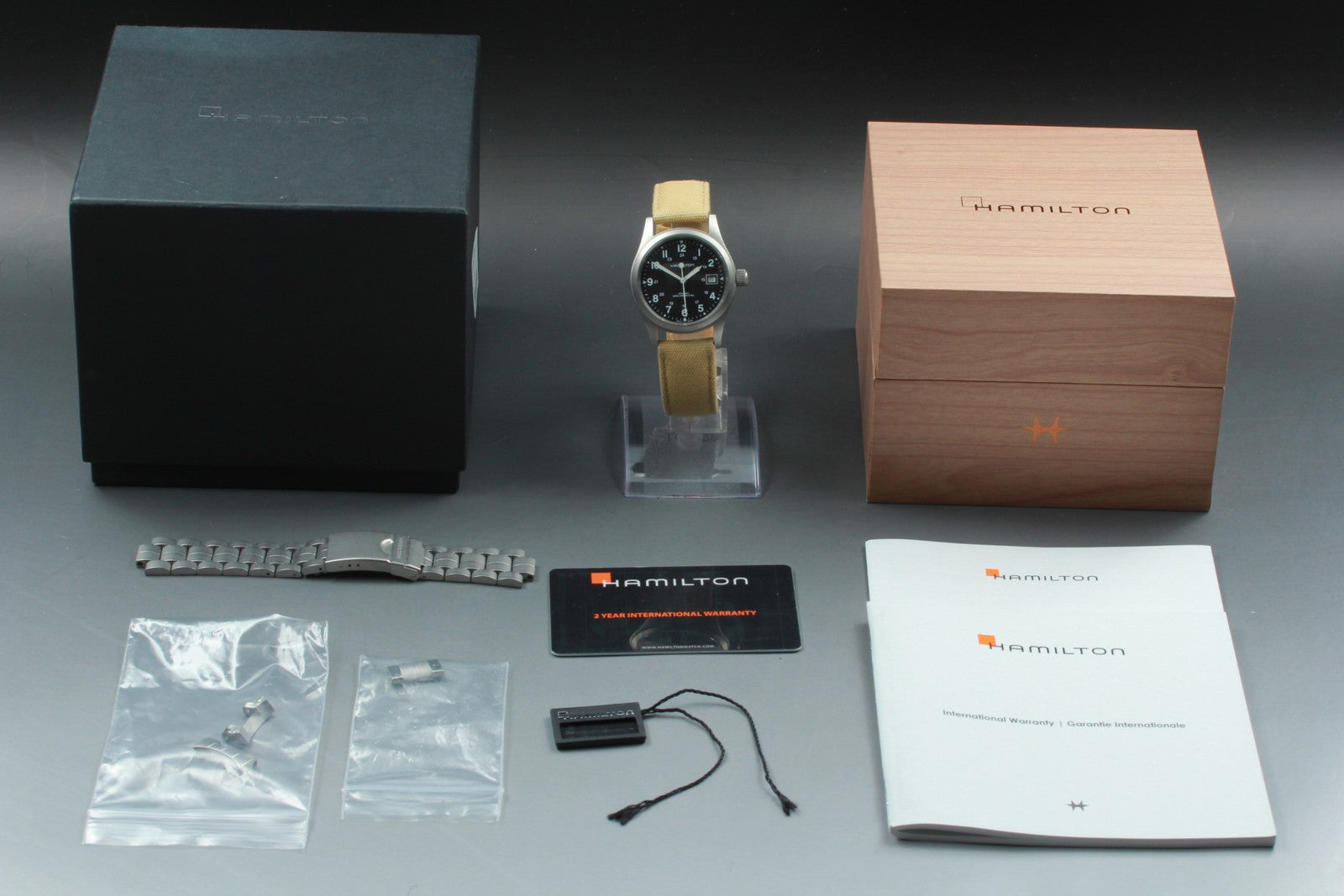 [w/ Box] Hamilton Khaki Field Mechanical H694390 38mm Manual Black Men's Watch