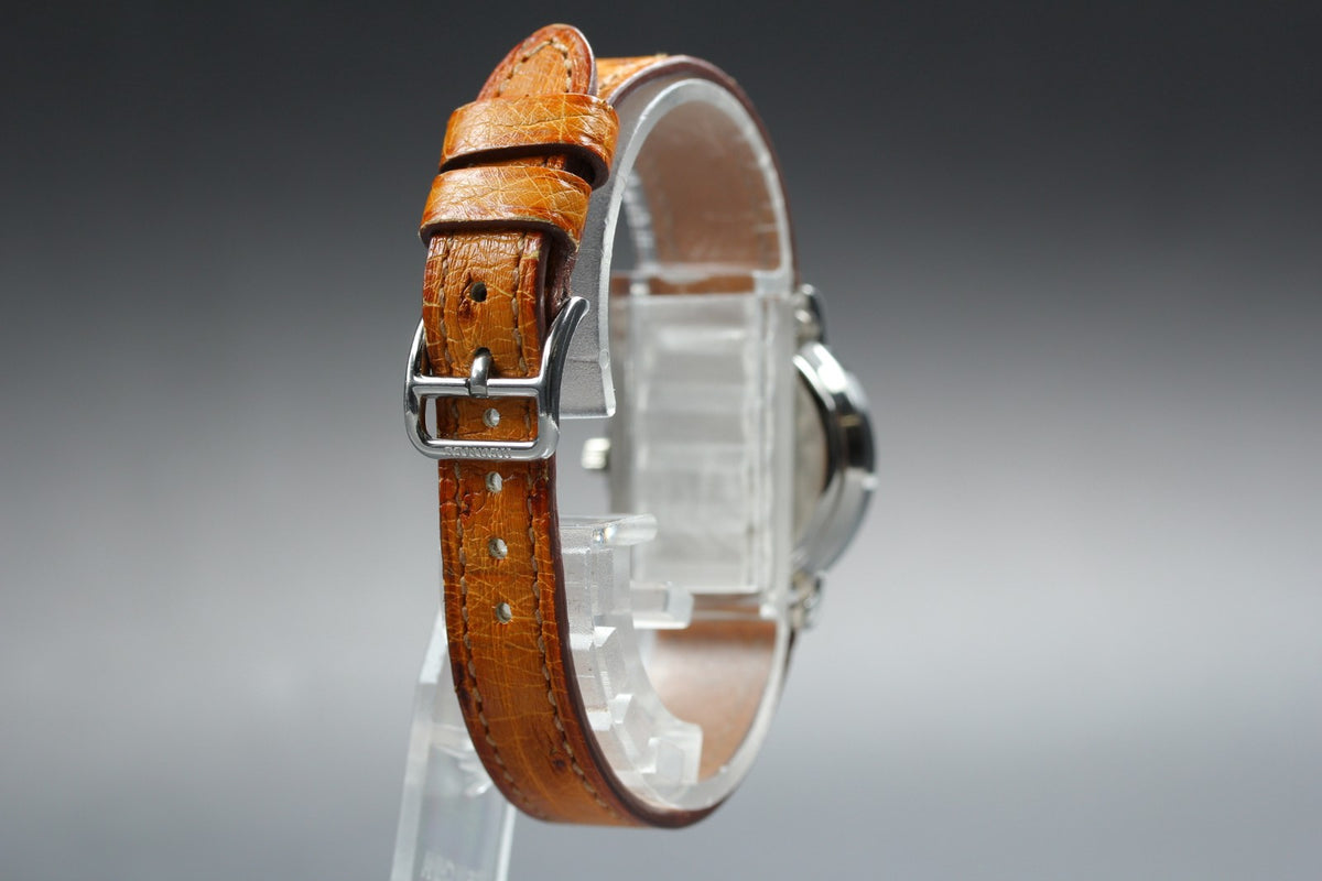 HERMES Sellier SE4.220 White Dial Brown 24mm Woman's Quartz Watch Vintage