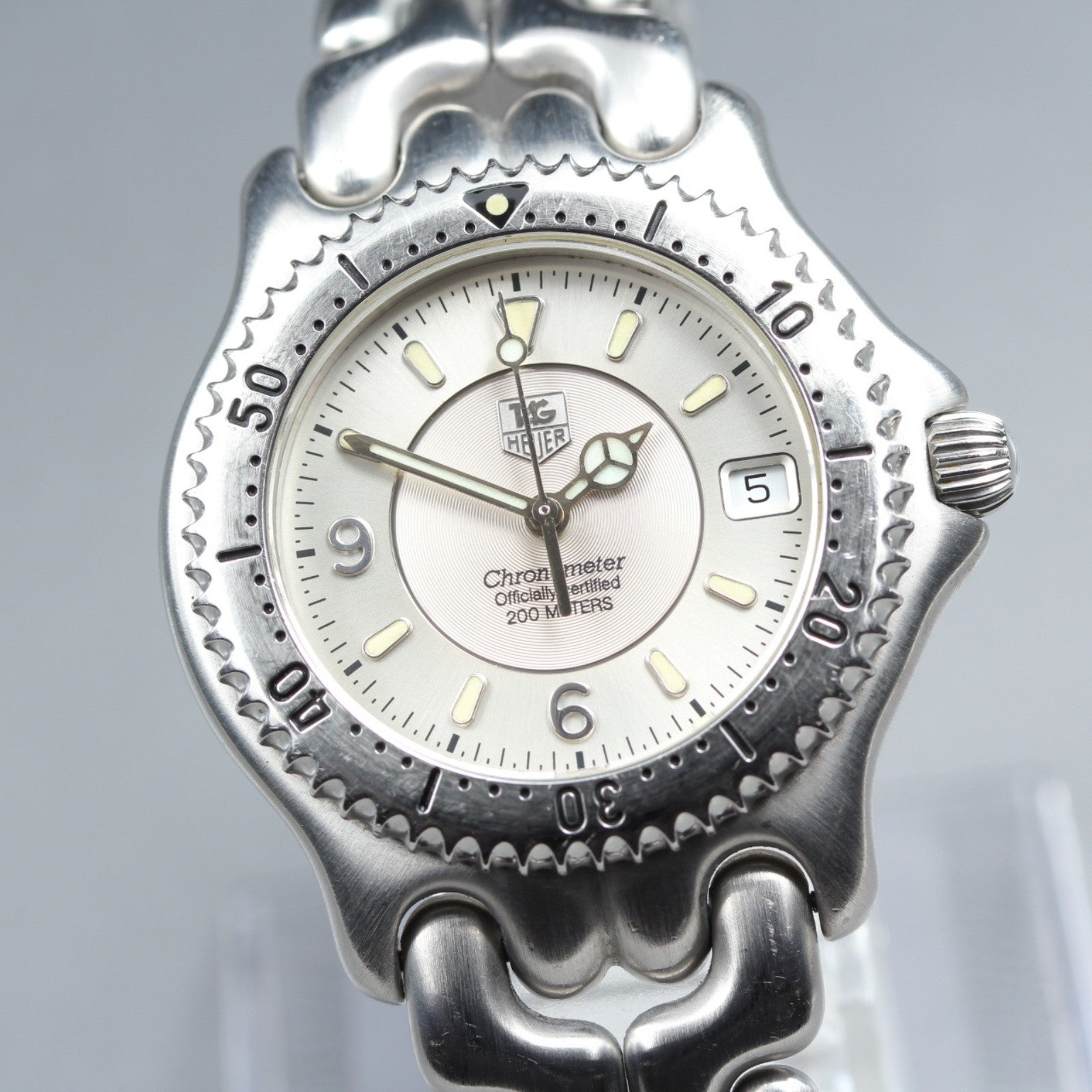 Vintage TAG HEUER SEL WG5112-P0 Automatic Silver Dial Men's Watch 36mm JAPAN Box