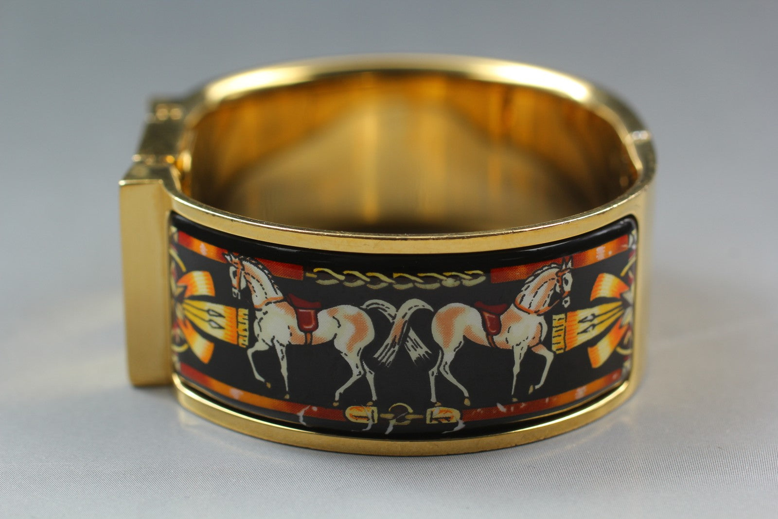 Vintage [Exc+5 Box] HERMES Loquet L01.201 Gold 19mm Womans Quartz Watch