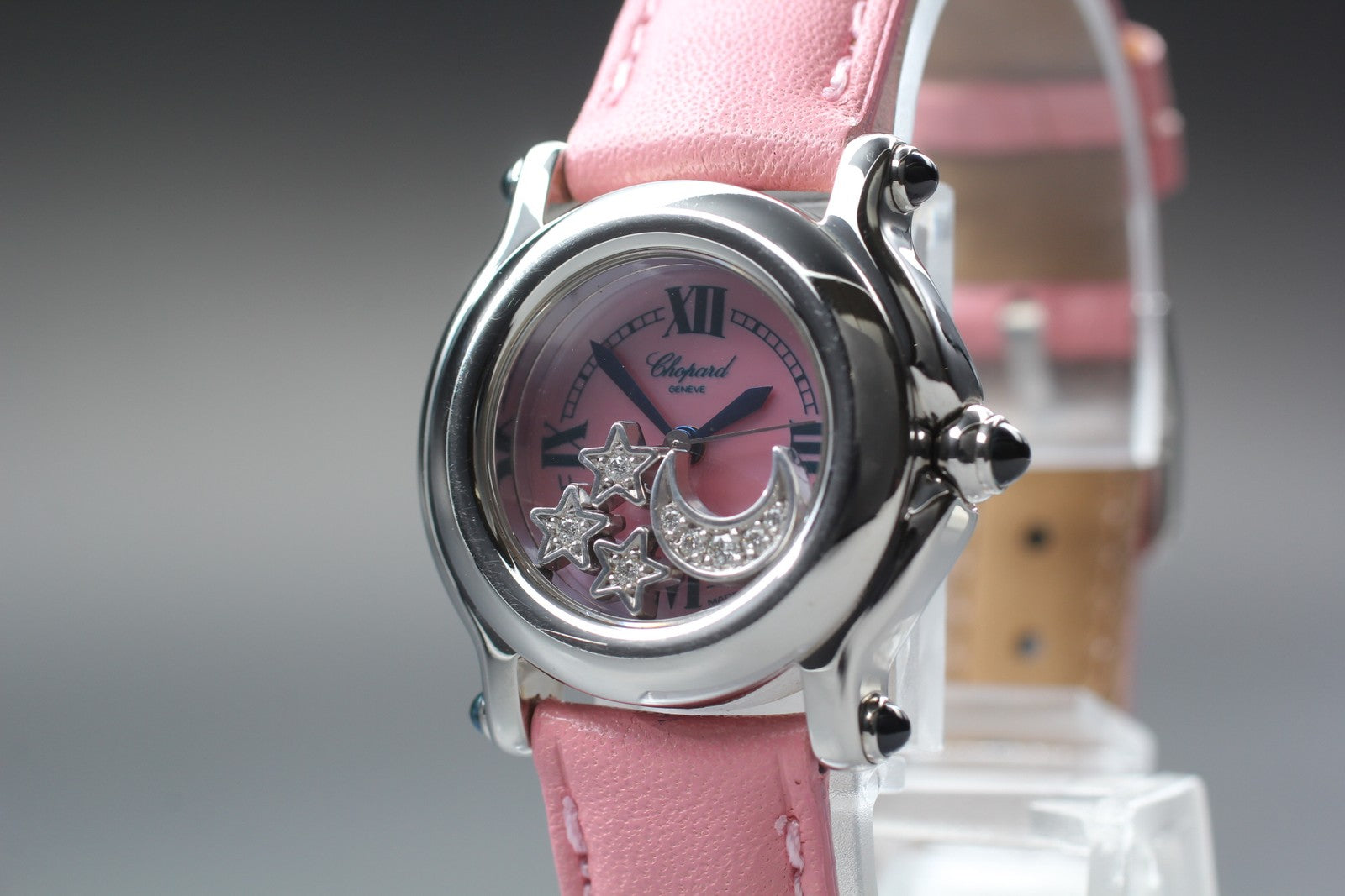 Chopard Happy Sport 27/8245-23 Moon Star Pink Diamond Quartz Women’s Watch [Box]