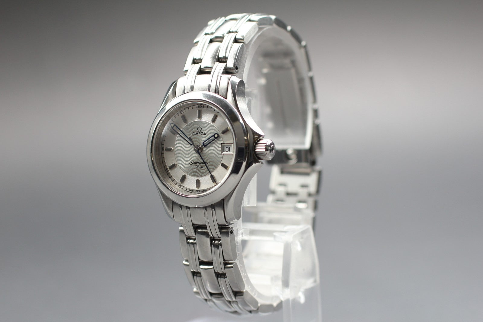 New Batt[Exc+5]Box OMEGA Seamaster 120m Cal.1424 2581.31 Ladies Watch 27mm JAPAN