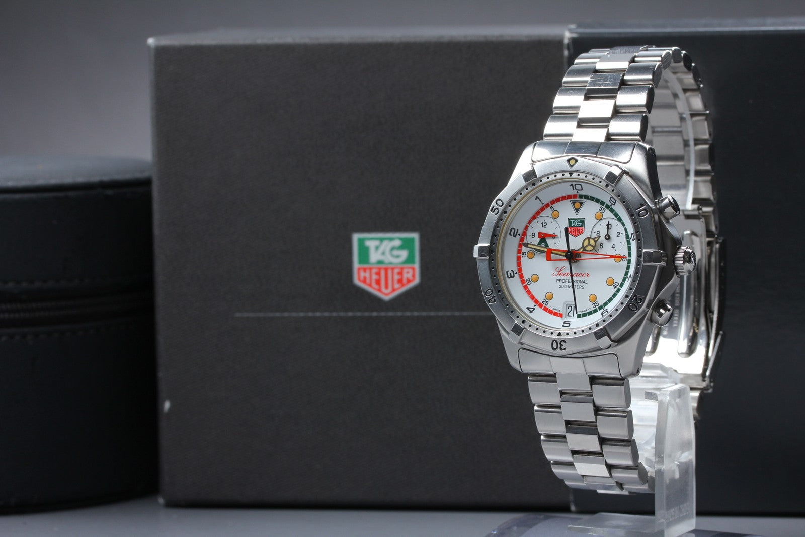 Exc+5*Box TAG HEUER Regatta CK111R White Dial Quartz Men's Watch 39mm From JAPAN
