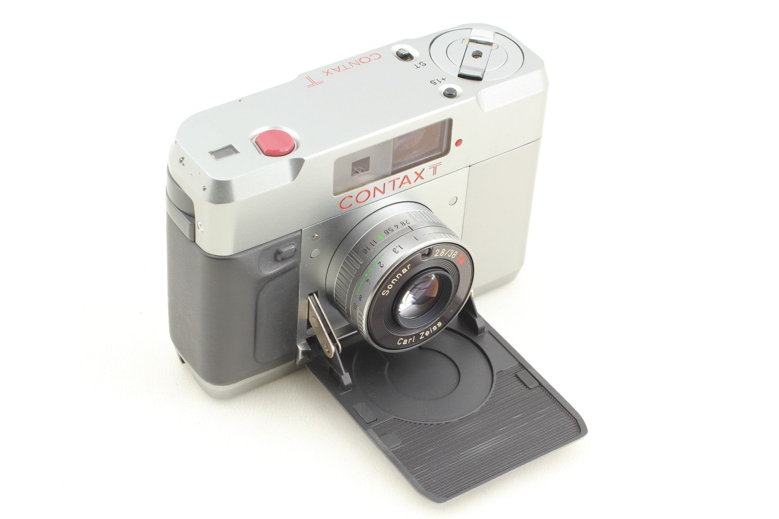 [Top MINT] Contax T Silver 35mm Film Camera Carl Zeiss T* + T14 Flash From JAPAN