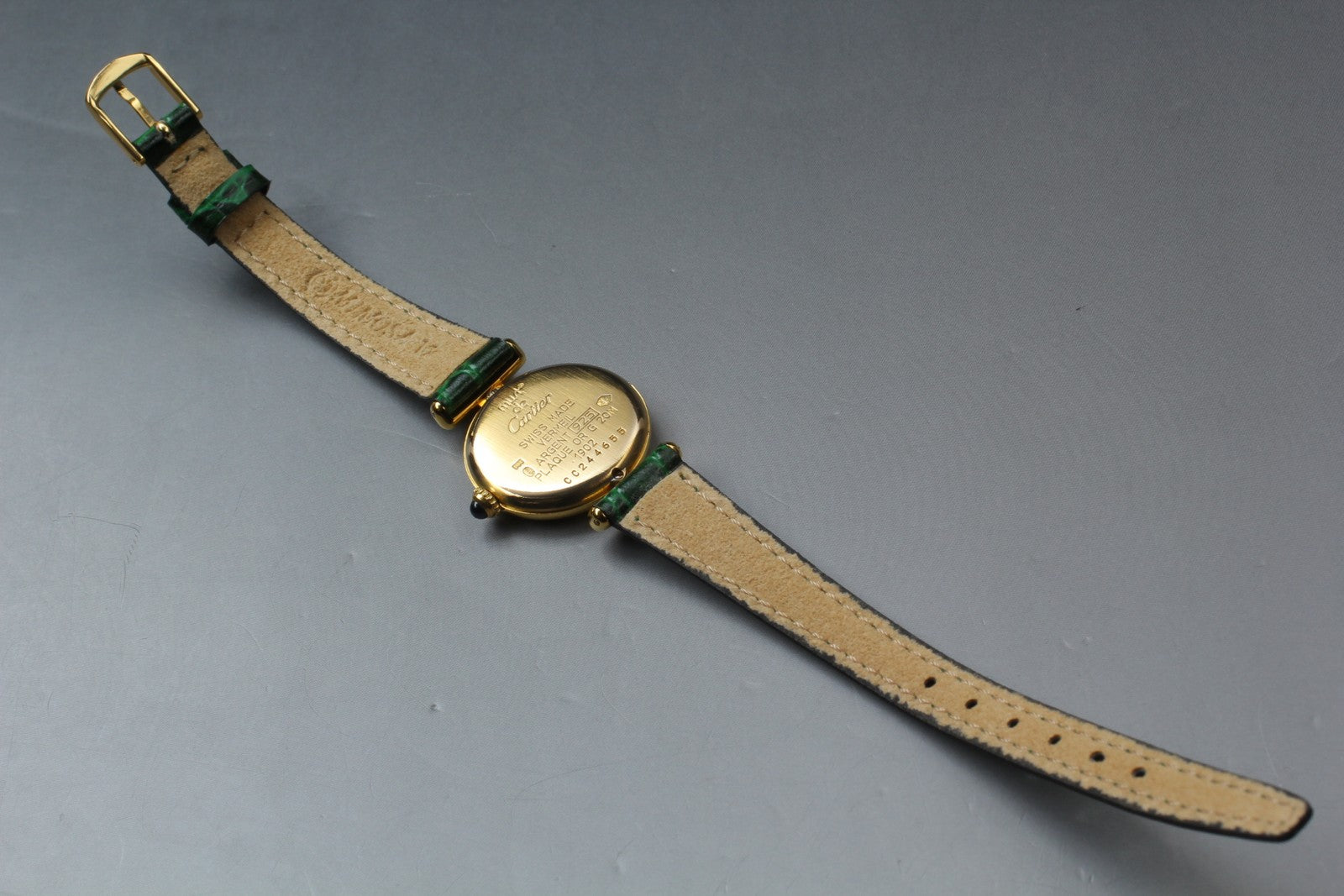 Vintage [Near MINT- Pouch] Cartier Must Colisee Vermeil 1902 Women's Qz Watch