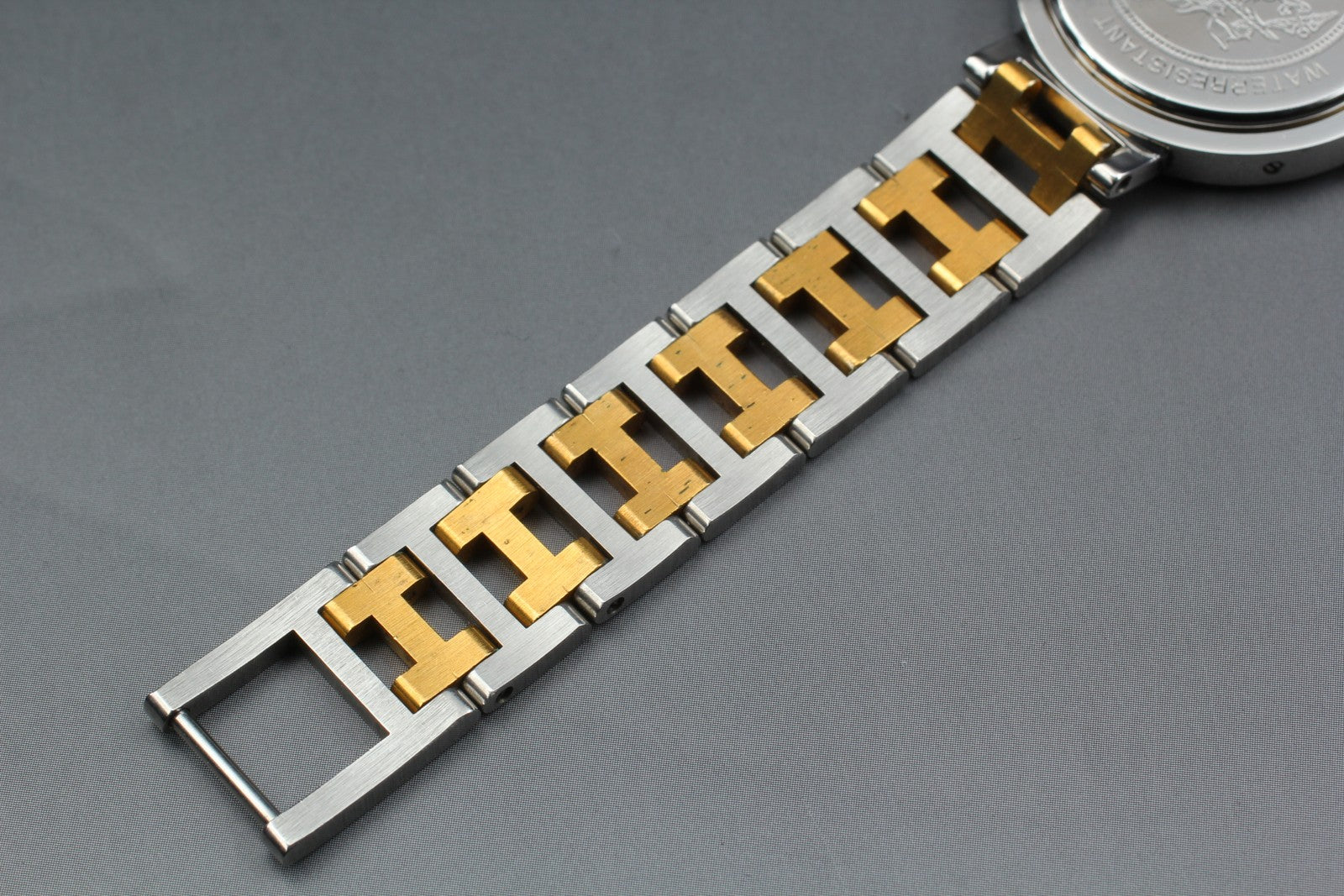 Vintage [Exc+5 Box] Hermes Clipper 30mm White Dial Gold Unisex Watch Quartz