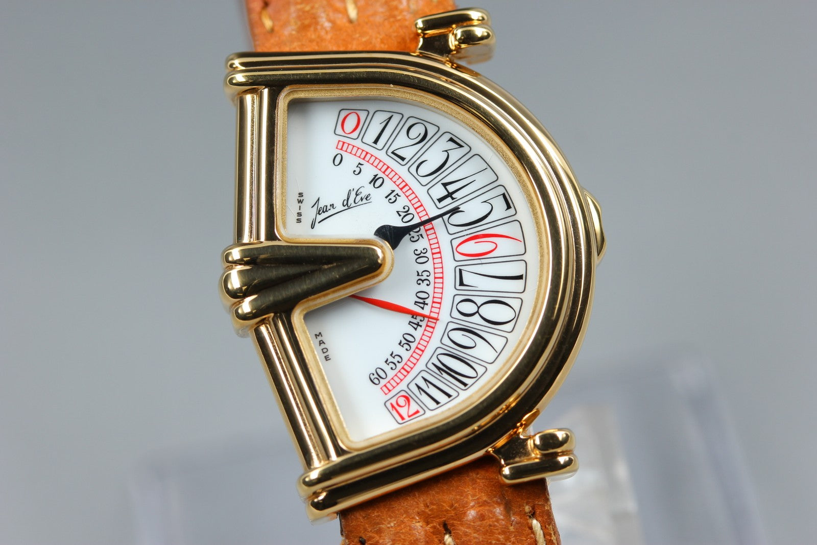 Jean d'eve Sectora Gold 25mm Gold Brown Women's Quartz Watch Vintage [Box]