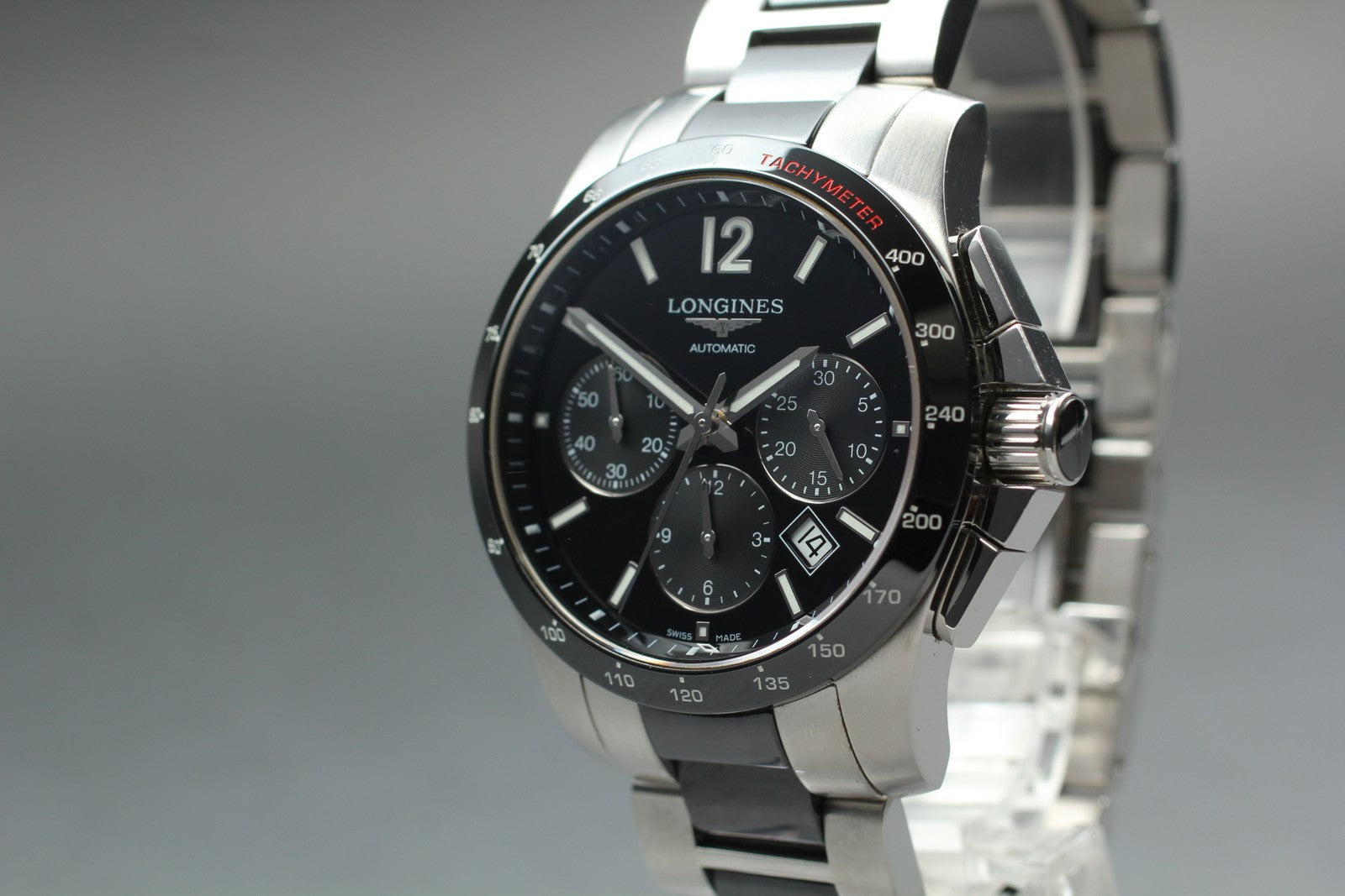 LONGINES Conquest L2.744.4 Black Automatic Date Men's Watch 41mm JAPAN Box