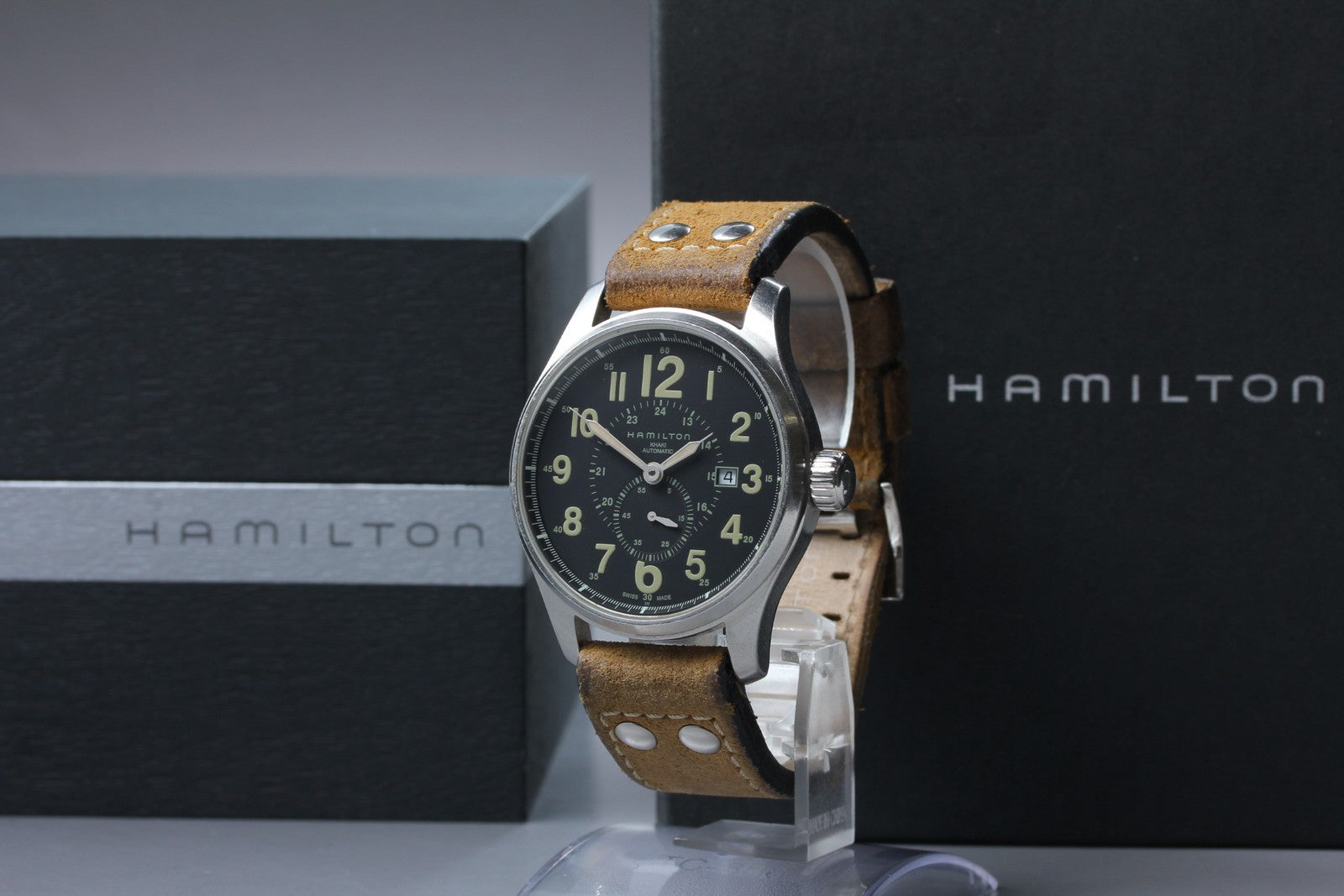 Hamilton Khaki Field H706550 H600708101 Automatic Black Men's Watch 43mm Exc+5