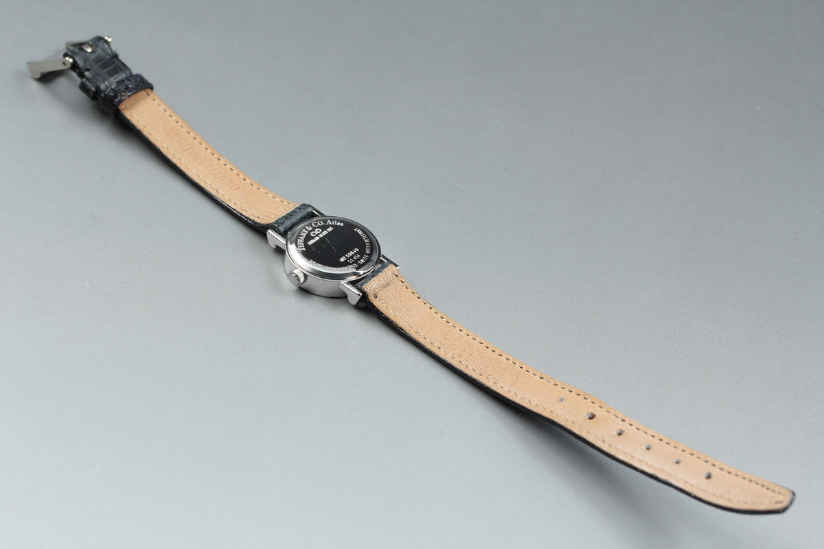 TIFFANY & Co. Atlas Mini S0640 Silver Dial Black 19mm Women's Quartz Watch