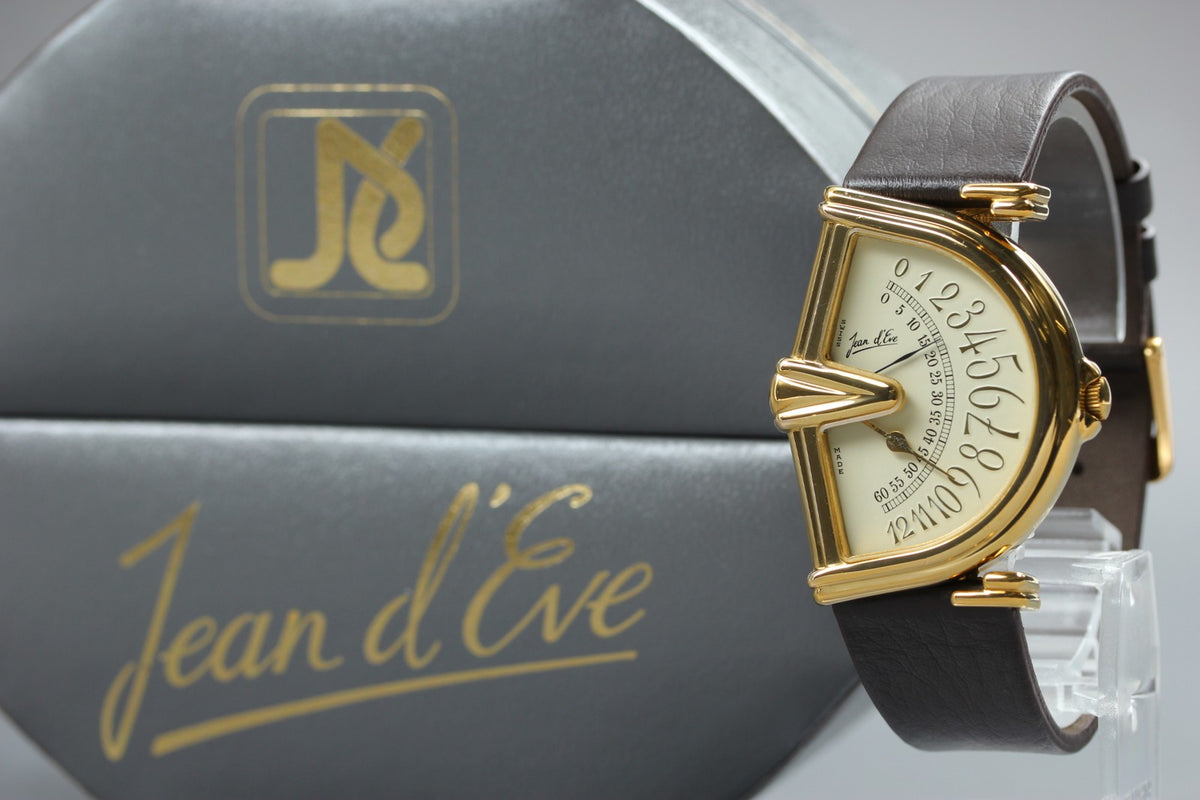 Jean D'Eve Sectora Gold Ivory Dial 30mm Men's Quartz Watch Vintage [Box]