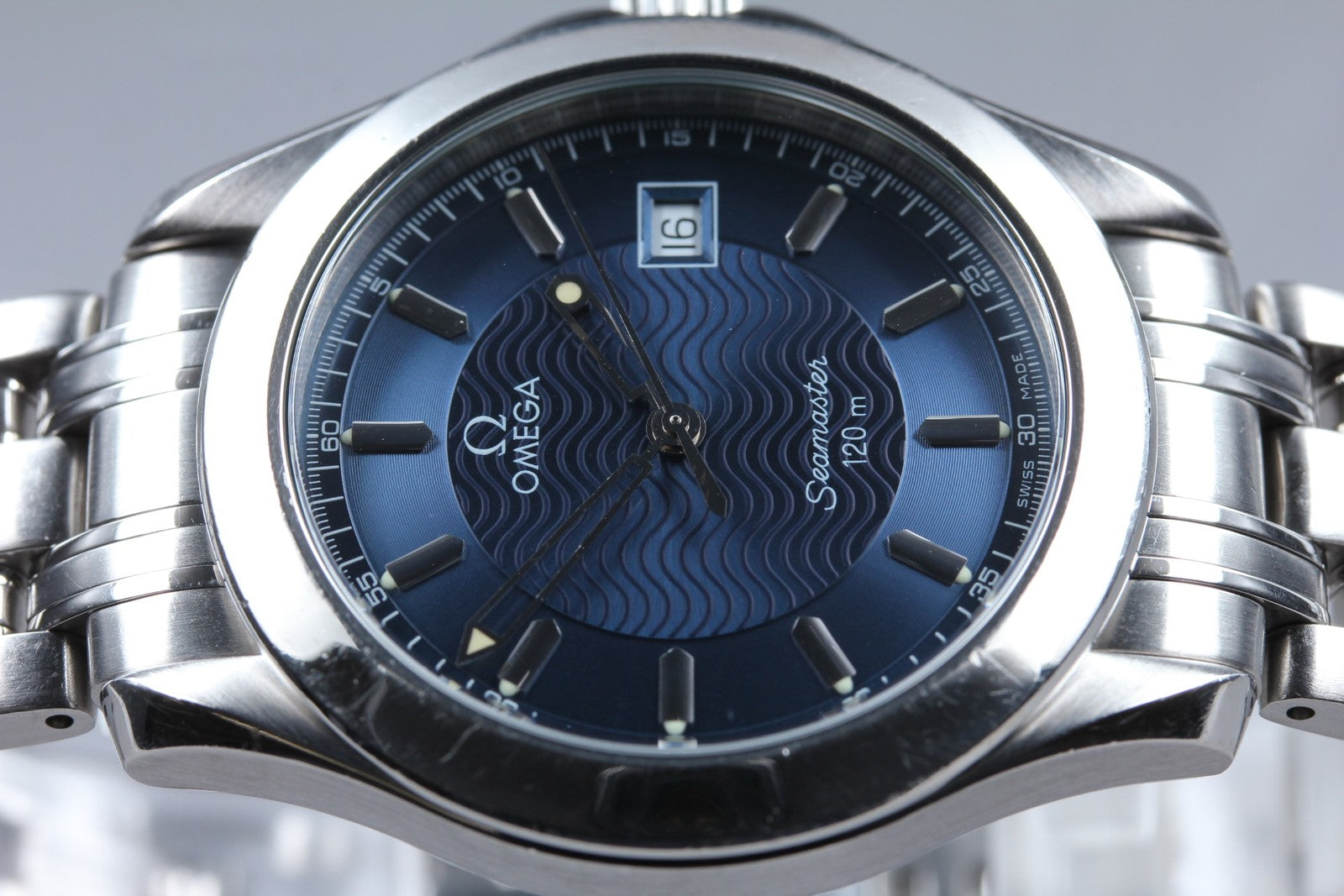 Overhauled [Exc+5 Box] OMEGA Seamaster 120m 2511.81 Blue Dial Quartz Men's Watch
