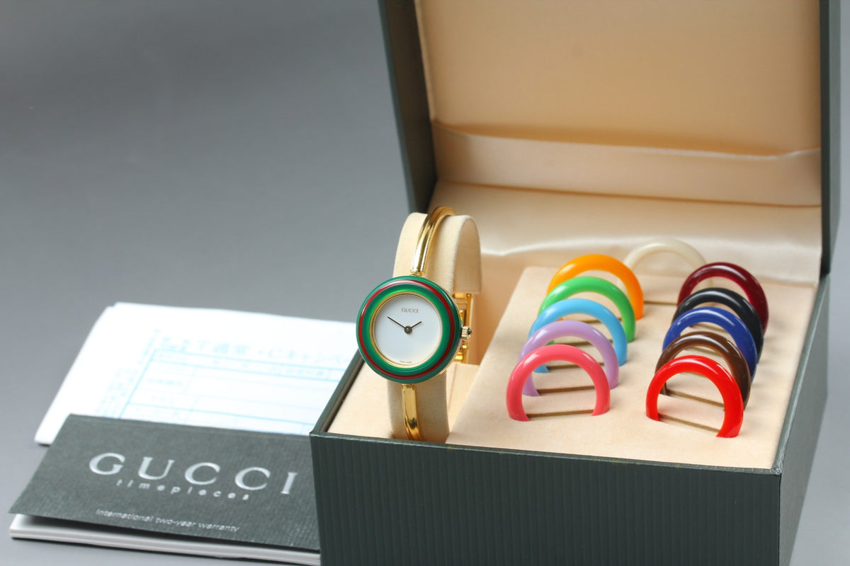 [Overhauled] Gucci Change Bezel 11/12.2 12 Colors Gold Women's Quartz Watch Box