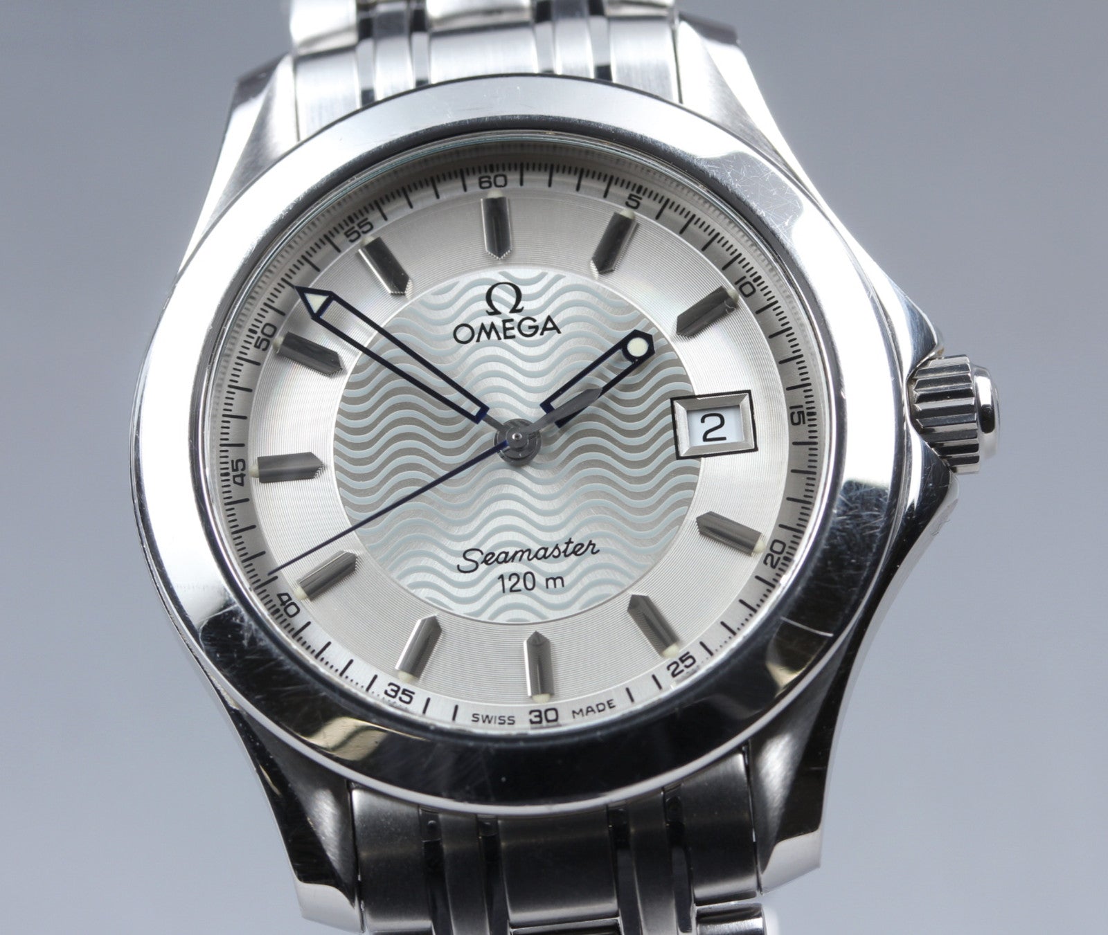 [Exc+5] Omega Seamaster 120M 2511.31 Cal.1538 Silver Date Quartz 36mm Mens Watch