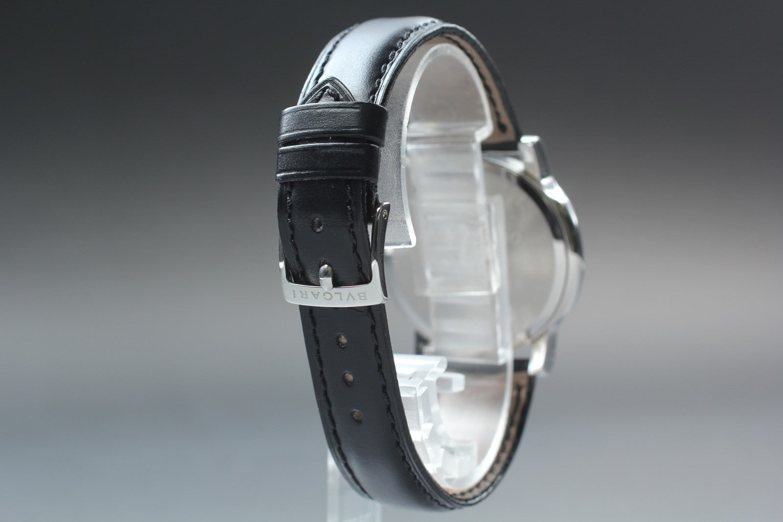 New Batt BVLGARI Solotempo ST35S Quartz Black Dial Date Men's Watch 35mm *N MINT