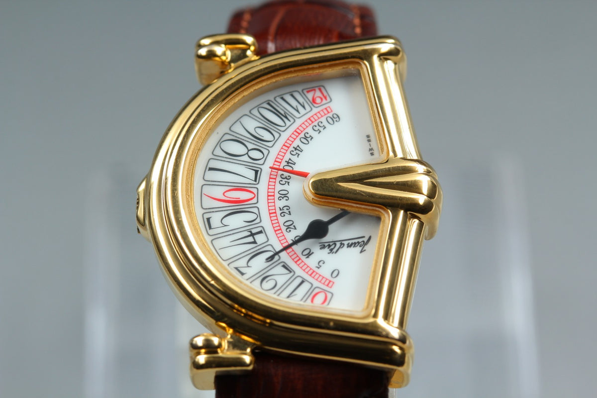Vintage Jean d'eve Sectora Gold 25mm Gold Brown Women's Quartz Watch JAPAN