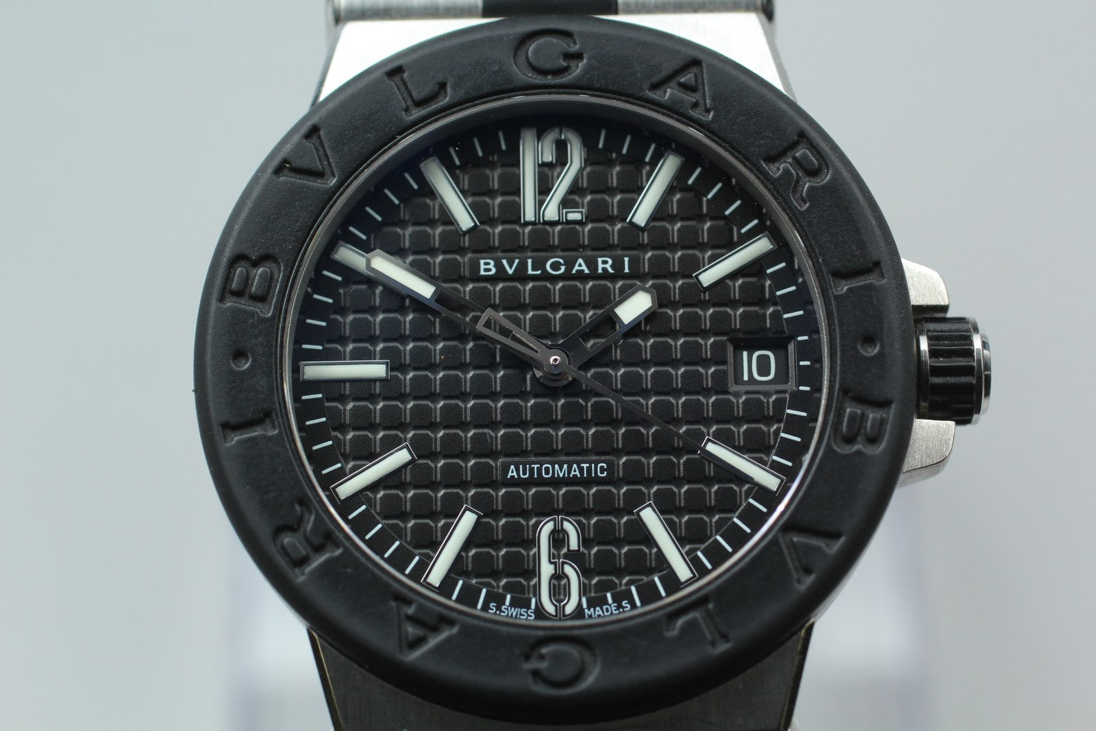 BVLGARI Diagono DG35SV Black Dial Automatic Men's Watch 36mm JAPAN