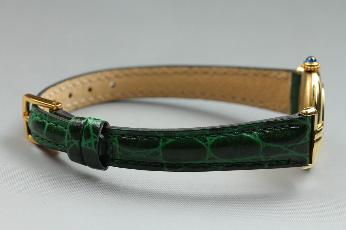 Cartier Must Colisee Vermeil 590002 Green Gold Women's Qz Watch Vintage [Box]
