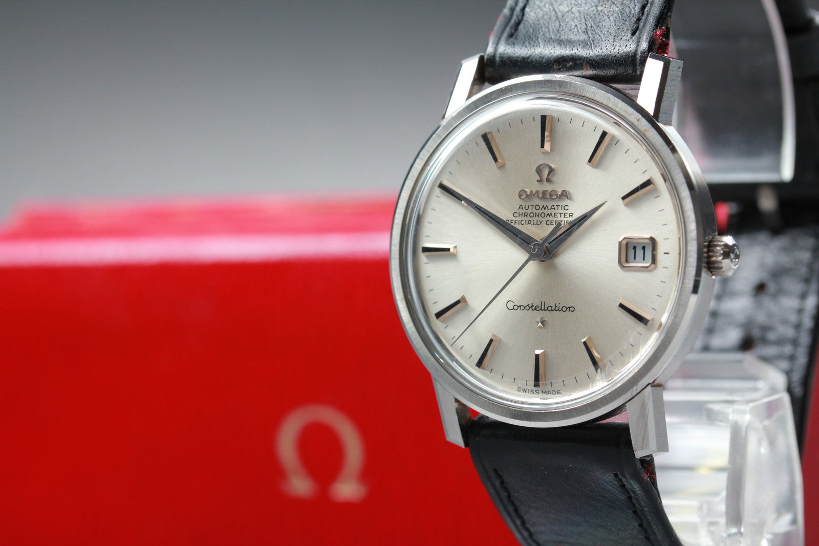 Vintage OMEGA Constellation 168.018 Automatic Silver Men's Watch 35mm JP Exc+5