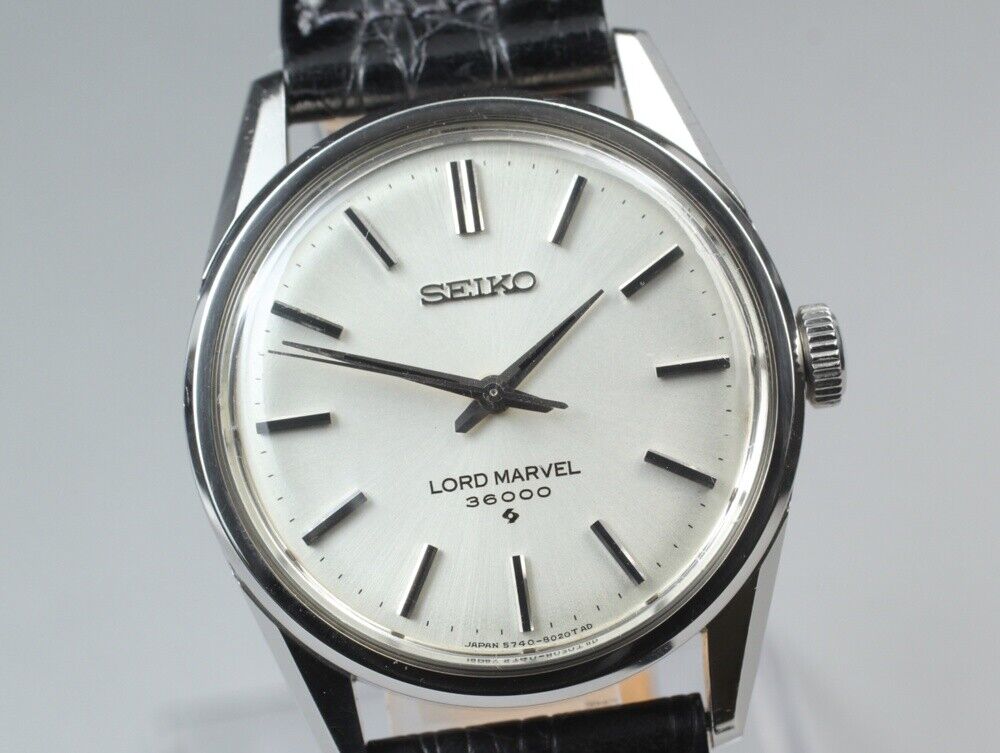 Vintage[Exc+5] SEIKO Load Marvel 36000 5740-8000 Hand-Winding Silver Watch JAPAN