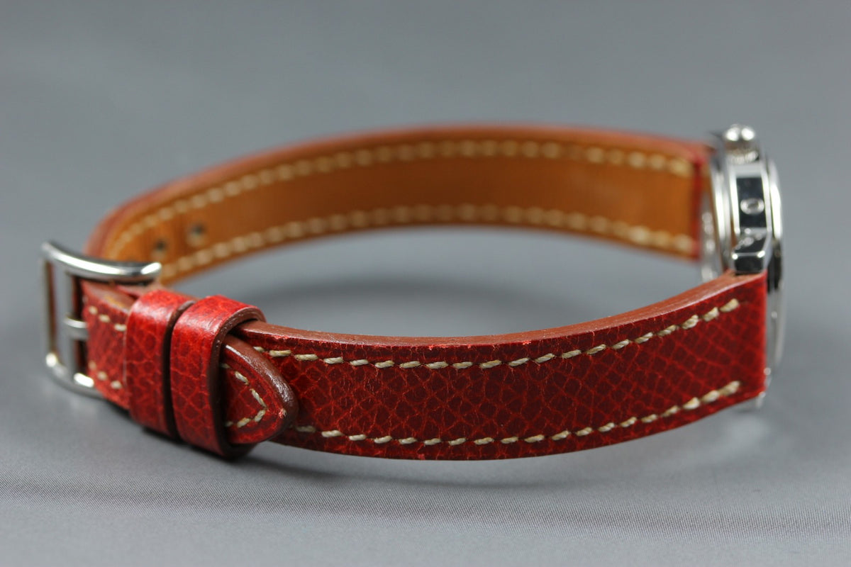 HERMES Clipper CL4.210 Date White Dial Red "E" 24mm Woman's Quartz Watch [Box]