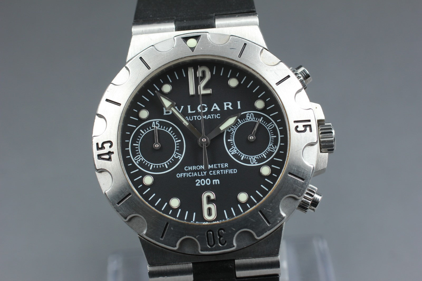 Exc+5* BVLGARI Diagono Scuba SCB38S Automatic Black Men's Watch 38mm From JAPAN