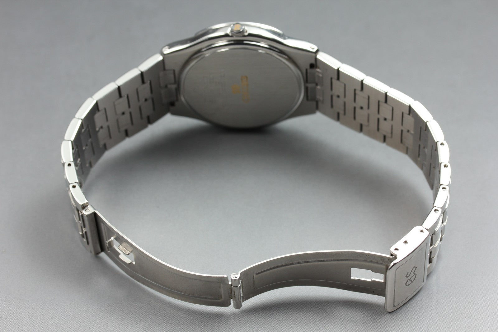 Vintage SEIKO Grand Seiko 8N65-9000 Quartz Unisex Silver Watch 36mm From JAPAN