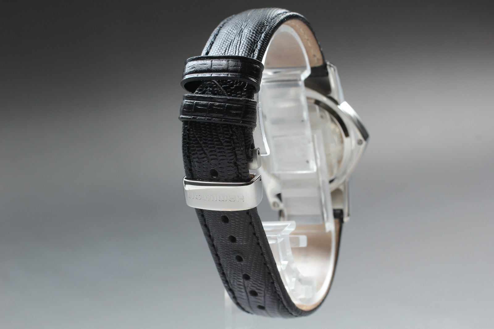 [Exc+5] Hamilton Ventura H244610 Diamond Quartz Black Men's Watch 32mm JAPAN