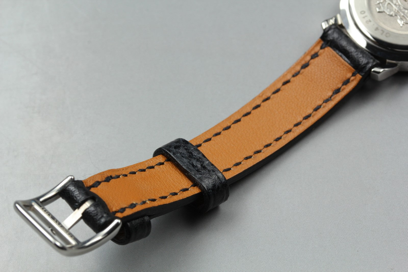 [Exc+5 Box] Hermes Clipper CL4.210 24mm "F" Silver Black Woman's Quartz Watch